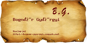 Bognár Györgyi névjegykártya